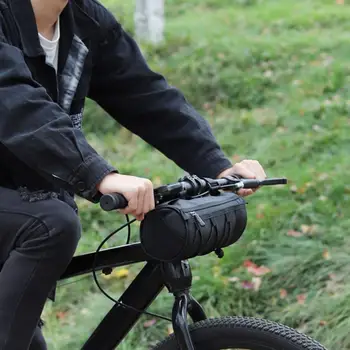 Сумка для велосипедного руля, универсальные сумки для велосипедного руля, стильная сумка-бочонок из искусственной кожи с плечевым ремнем для горной дороги