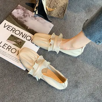 Тапочки женские летние кожаные туфли Mueller Французский темперамент нежные сандалии на плоской подошве для рабочей ходьбы тонкие туфли