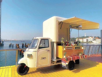 Трехколесный электрический трехколесный велосипед Piaggio Ape Food Truck киоск с пивными напитками и Кофе Пивной бар Фургон с гидравлическим подъемником для Европы