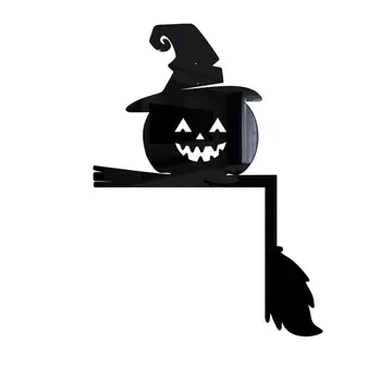 Украшения в виде черной тыквы на Хэллоуин, 3D знак переключения, Акриловые клейкие наклейки в виде тыквы на стену, креативная наклейка 