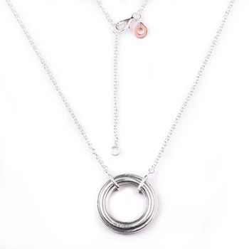 Фирменные двухцветные ожерелья с логотипом и паве из 100% стерлингового серебра 925 Пробы, ювелирные изделия для женщин, подарочные ошейники для свадебной вечеринки