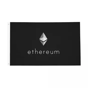 Флаг с логотипом Ethereum, Наружный баннер, 2 люверса, украшение для биткойнов, криптовалюты, Btc, блокчейна, двухсторонние флаги размером 60x90 90x150 см