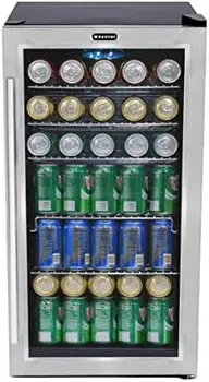 Холодильник для напитков BR-130SB с внутренним вентилятором 2013 Нержавеющая сталь вместимостью 120 банок