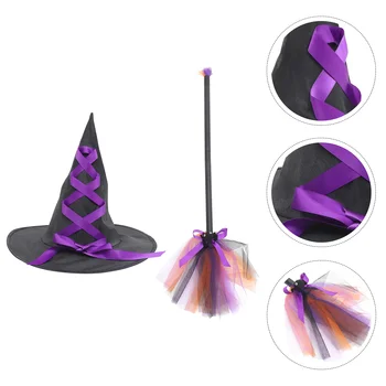 Шляпа для выступлений на сцене, метла, шляпы ведьм на Хэллоуин, реквизит для косплея Ведьм, реквизит для женщин